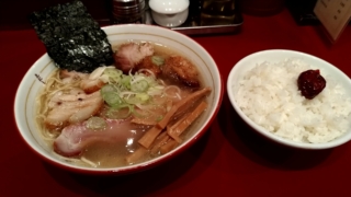 チャーシュー麺+梅ごはん、えにし