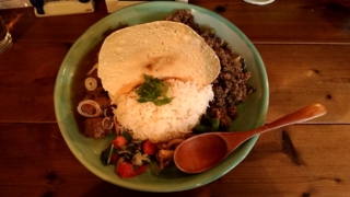 20180512_豚キーマ+和牛七味カレー、青い鳥