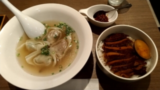 上海大排骨丼+わんたん、百年わんたん