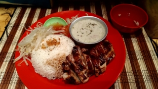 グリーンカレー+鶏飯、ちりばり