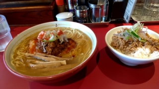 マサラーメン+そぼろご飯、えにし