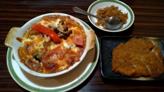 チキンカツカレー+野菜、きっちんぱぼーね