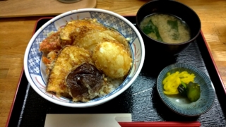 野菜天丼+玉子天、天丸