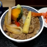 on野菜牛丼、吉野家