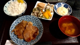 生姜焼定食、あおば