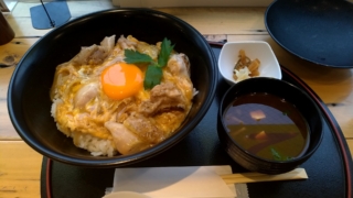 たまごと軍鶏の親子丼、親子丼ごっつ食べなはれ