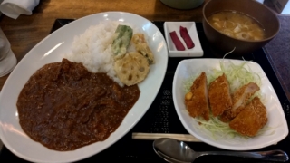 カツカレーライスセット、梅もと