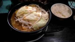 バカ盛りキャベツもやしカレーうどん+白めし、みんなの駒沢屋