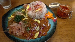 マサラキーマ+豚軟骨と根菜のカレー、ナマラマサラ