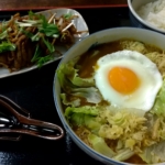 カレー蕎麦+ジャークチキン、蕎麦処いってつ