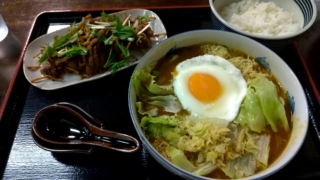 カレー蕎麦+ジャークチキン、蕎麦処いってつ